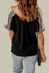 MAMA Graphic Leopard V-Neck Tee Shirt Women's T-Shirts - Tophatter Daily Deals