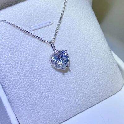 2 Carat Moissanite 925 Sterling Silver Necklace Moissanite - Tophatter Daily Deals