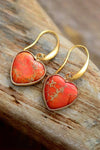 Imperial Jasper Heart Earrings Earrings - Tophatter Daily Deals