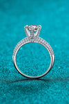 2 Carat Moissanite 925 Sterling Silver Side Stone Ring Moissanite - Tophatter Daily Deals