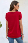 Round Neck Petal Sleeve T-Shirt Women's T-Shirts - Tophatter Daily Deals