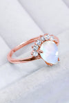 925 Sterling Silver Moonstone Ring Moonstone - Tophatter Daily Deals