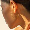 Zircon 18K Gold-Plated C-Hoop Earrings Earrings - Tophatter Daily Deals