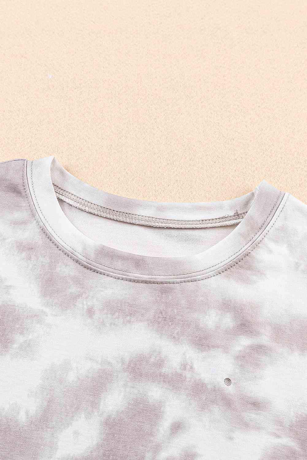 Tie-Dye Round Neck Short Sleeve Tunic Tee Women's T-Shirts - Tophatter Daily Deals