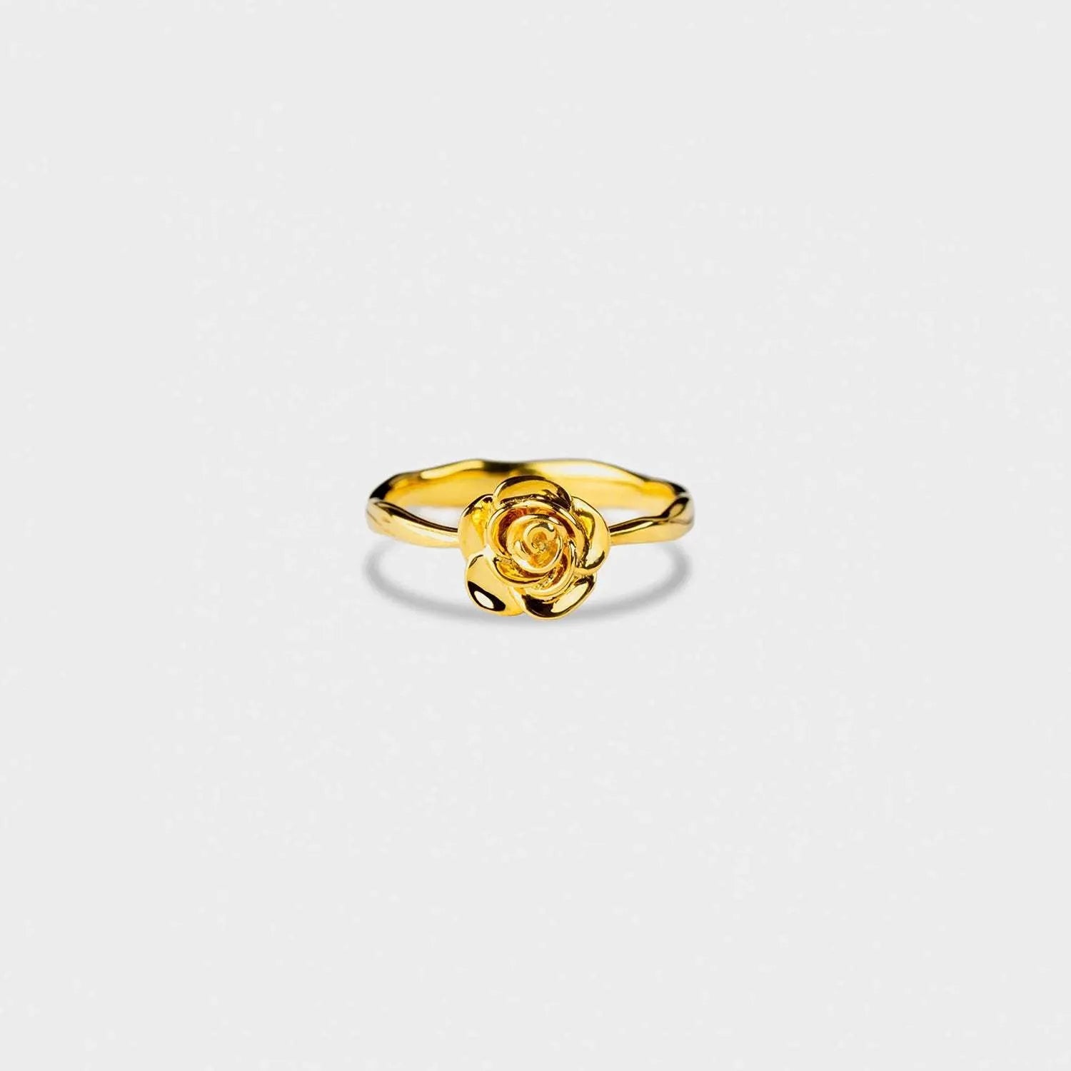 Rose Shape 18K Gold-Plated Ring Gold Rings - Tophatter Daily Deals