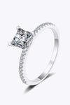 Rhodium-Plated 2 Carat Moissanite Four-Prong Ring Moissanite - Tophatter Daily Deals