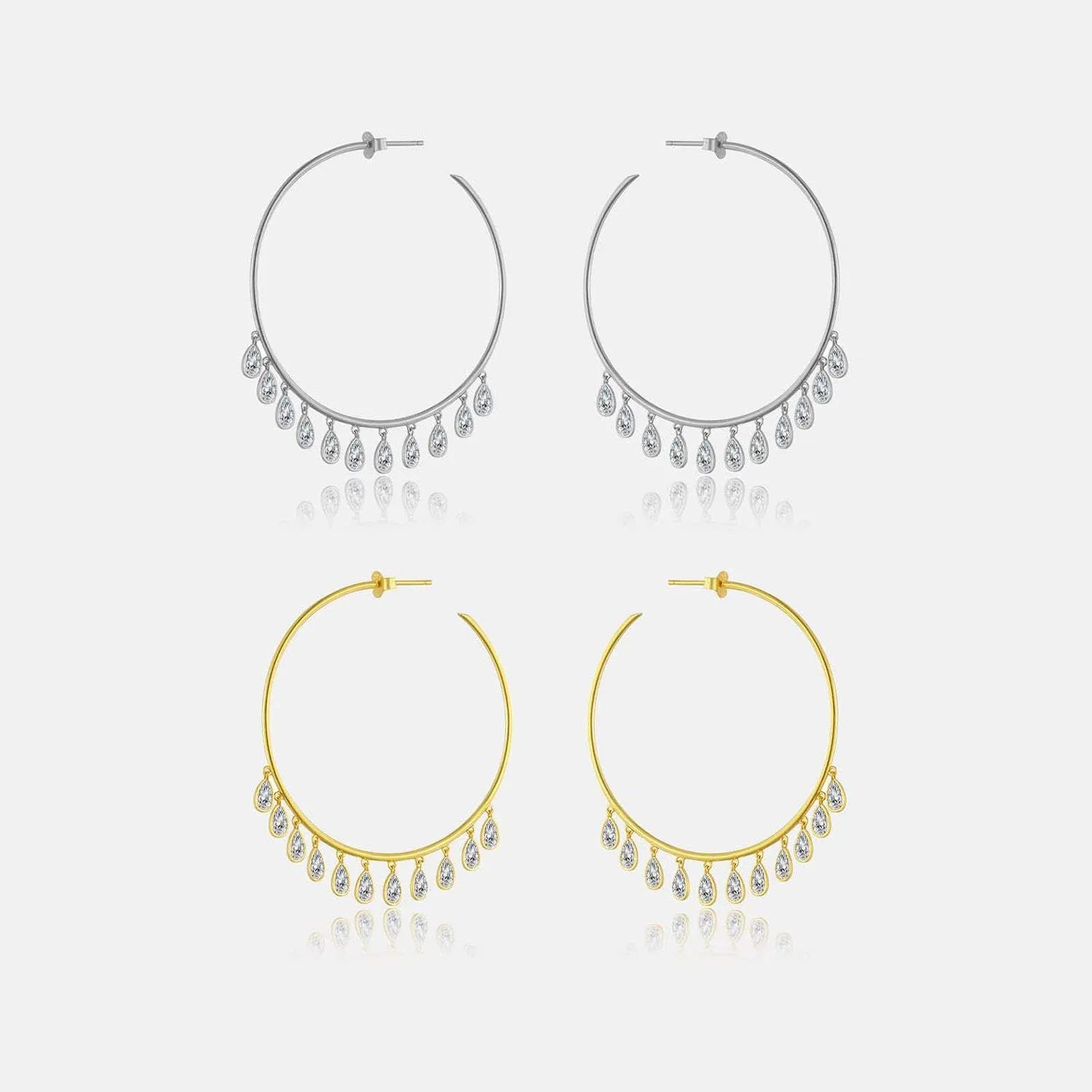 Inlaid Zircon 925 Sterling Silver Earrings Earrings - Tophatter Daily Deals