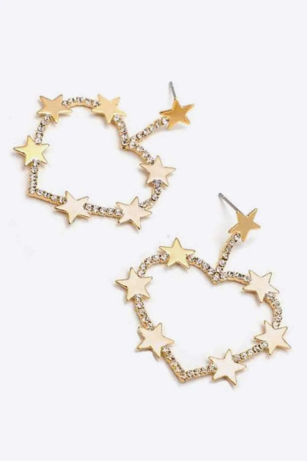 Star Zircon Heart-Shaped Earrings Earrings - Tophatter Daily Deals