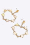 Star Zircon Heart-Shaped Earrings Earrings - Tophatter Daily Deals
