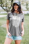 US Flag Graphic Cuffed Sleeve Tee Women's T-Shirts - Tophatter Daily Deals