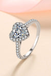 1 Carat Moissanite Heart-Shaped Ring Silver Moissanite - Tophatter Daily Deals