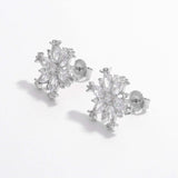 925 Sterling Silver Zircon Snowflake Earrings Earrings - Tophatter Daily Deals