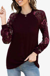 Long Raglan Sleeve Round Neck Tee Women's T-Shirts - Tophatter Daily Deals