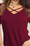 Crisscross Short Sleeve T-Shirt Women's T-Shirts - Tophatter Daily Deals