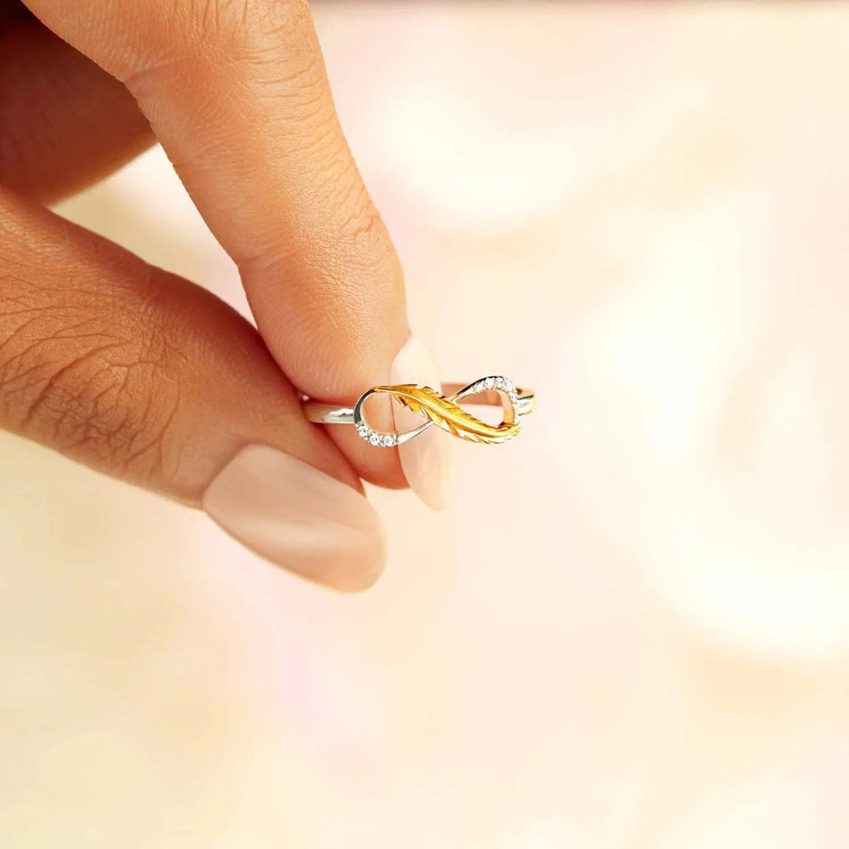 Feather 925 Sterling Silver Zircon Ring Rings - Tophatter Daily Deals
