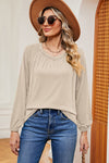 Ruched V-Neck Raglan Sleeve T-Shirt Women's T-Shirts - Tophatter Daily Deals