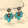 Artificial Turquoise Flower Earrings Earrings - Tophatter Daily Deals