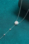 Moissanite Rhodium-Plated Necklace Moissanite - Tophatter Daily Deals