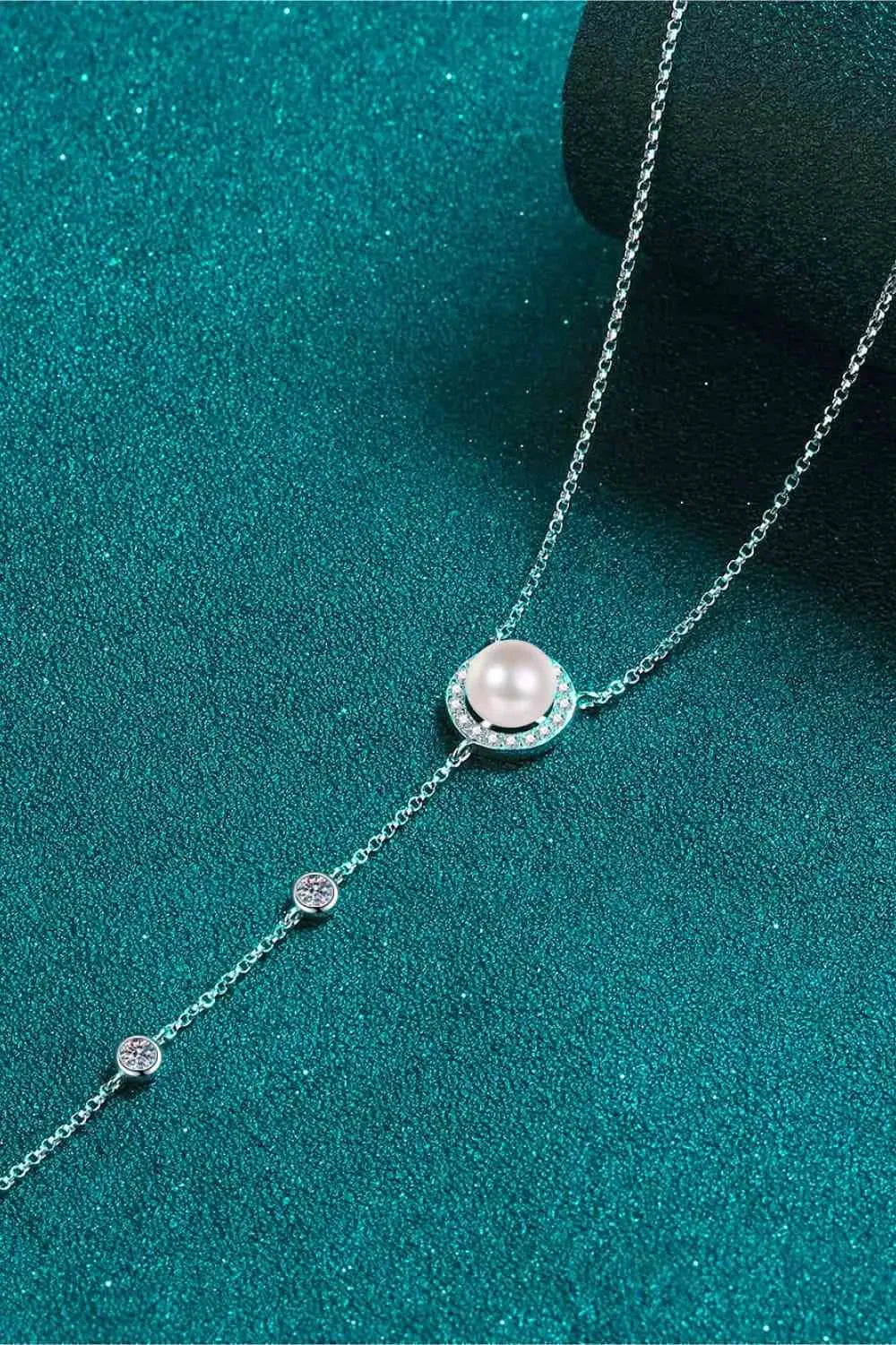 Moissanite Rhodium-Plated Necklace Moissanite - Tophatter Daily Deals