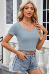 Sweetheart Neck Short Sleeve T-Shirt Women's T-Shirts - Tophatter Daily Deals