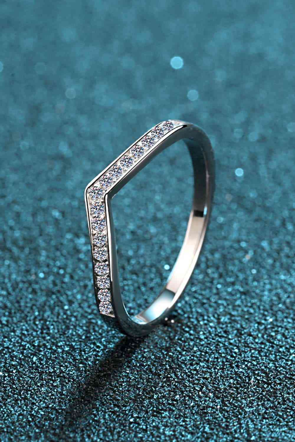 Minimalist Moissanite Rhodium-Plated Ring Moissanite - Tophatter Daily Deals