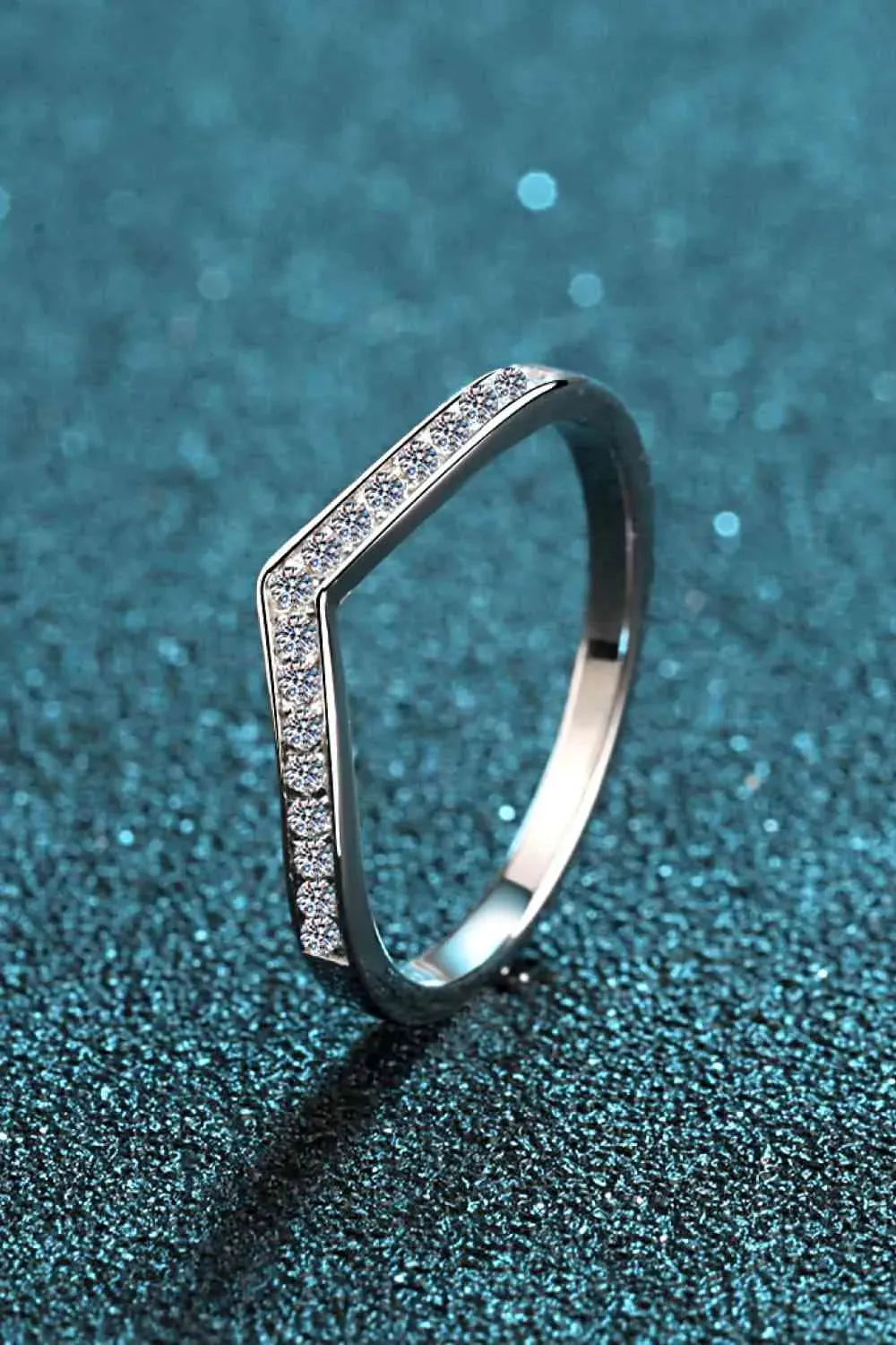 Minimalist Moissanite Rhodium-Plated Ring Moissanite - Tophatter Daily Deals