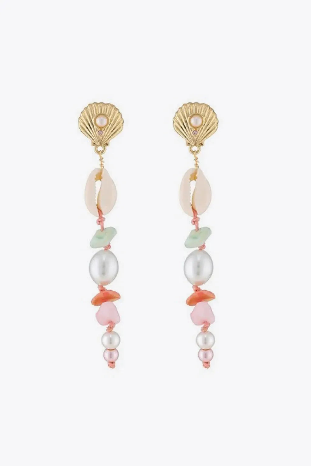 Synthetic Pearl Shell Drop Earrings Shell One Size Earrings - Tophatter Daily Deals