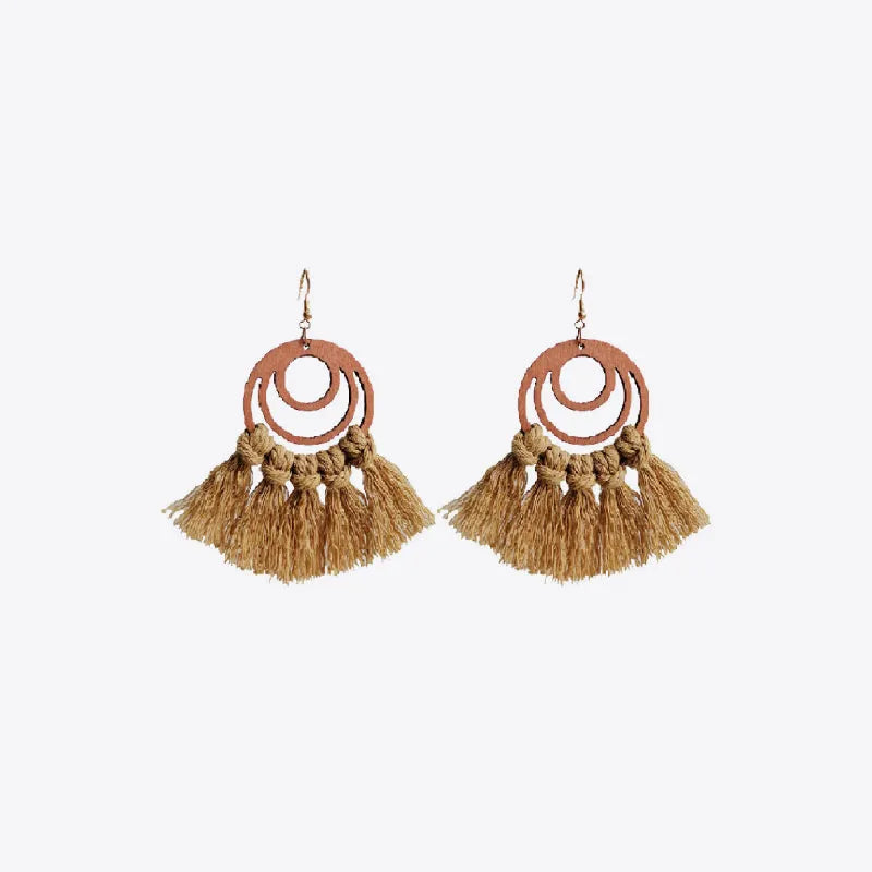 Tassel Detail Geometric Earrings Earrings - Tophatter Daily Deals