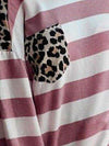 Striped Leopard Long Sleeves Top Women's T-Shirts - Tophatter Daily Deals