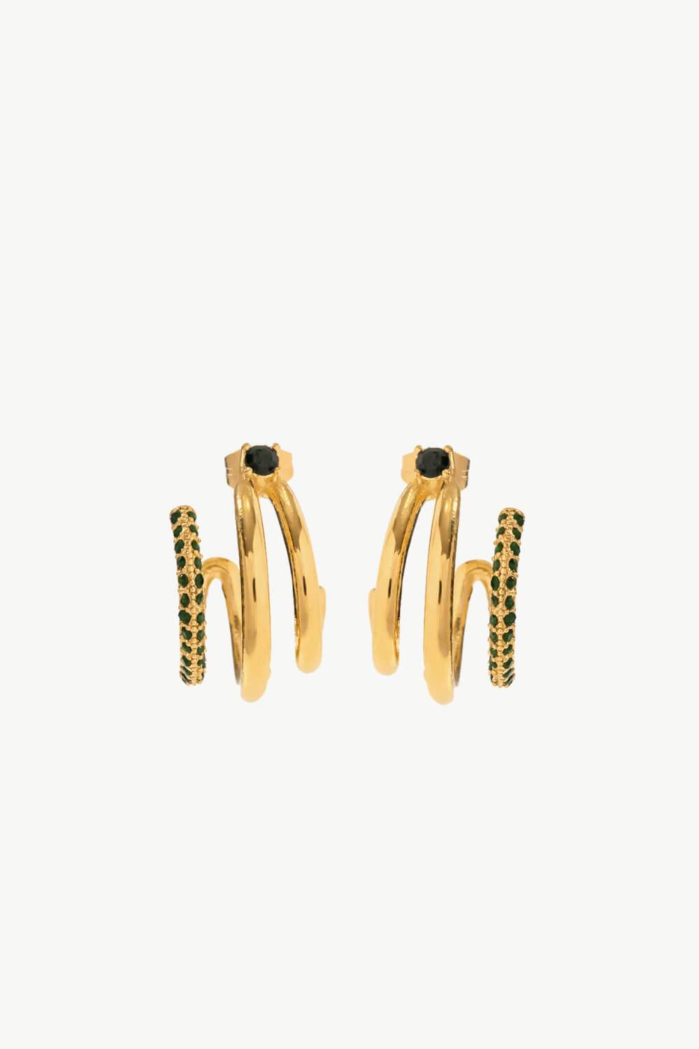 18K Gold Plated Cubic Zirconia Wrap C-Hoop Earrings Earrings - Tophatter Daily Deals