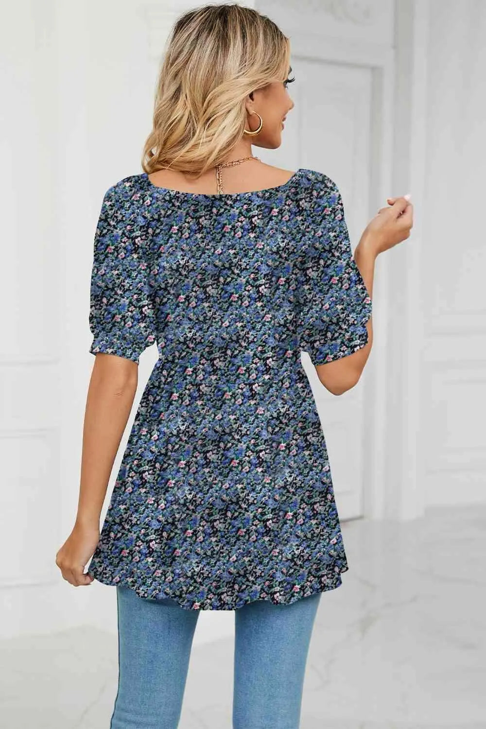 V-Neck Babydoll Blouse Blouses - Tophatter Daily Deals