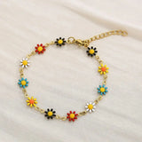 Flower & Cross Stainless Steel Bracelet Bracelets - Tophatter Daily Deals