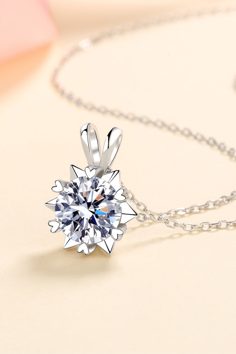 Learning To Love 925 Sterling Silver Moissanite Pendant Necklace Moissanite - Tophatter Daily Deals