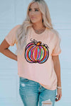 Pumpkin Graphic Round Neck T-Shirt Women's T-Shirts - Tophatter Daily Deals