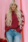 Heart Sequin Round Neck Long Sleeve T-Shirt Women's T-Shirts - Tophatter Daily Deals