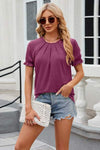 Round Neck Flounce Sleeve T-Shirt Women's T-Shirts - Tophatter Daily Deals