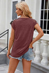 Leopard Round Neck Cap Sleeve T-Shirt Women's T-Shirts - Tophatter Daily Deals