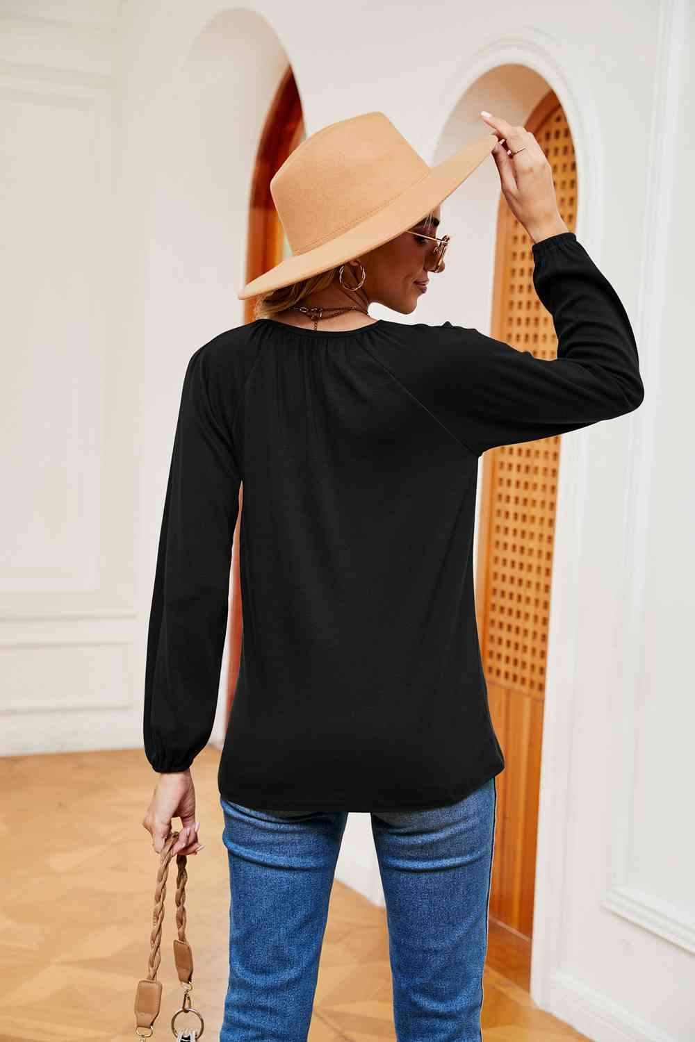 V-Neck Long Sleeve T-Shirt Women's T-Shirts - Tophatter Daily Deals