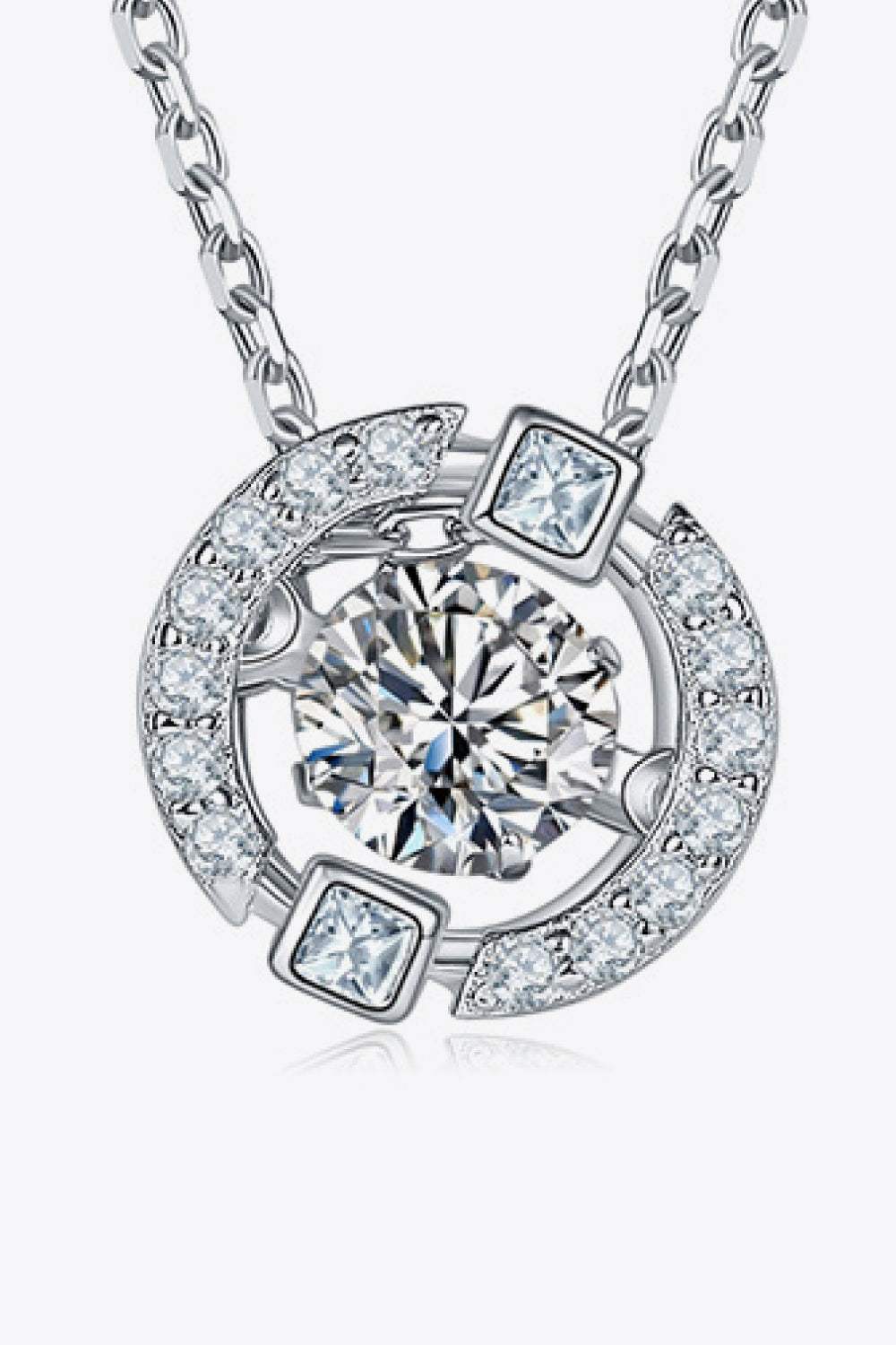 Moissanite Pendant Chain-Link Necklace Moissanite - Tophatter Daily Deals