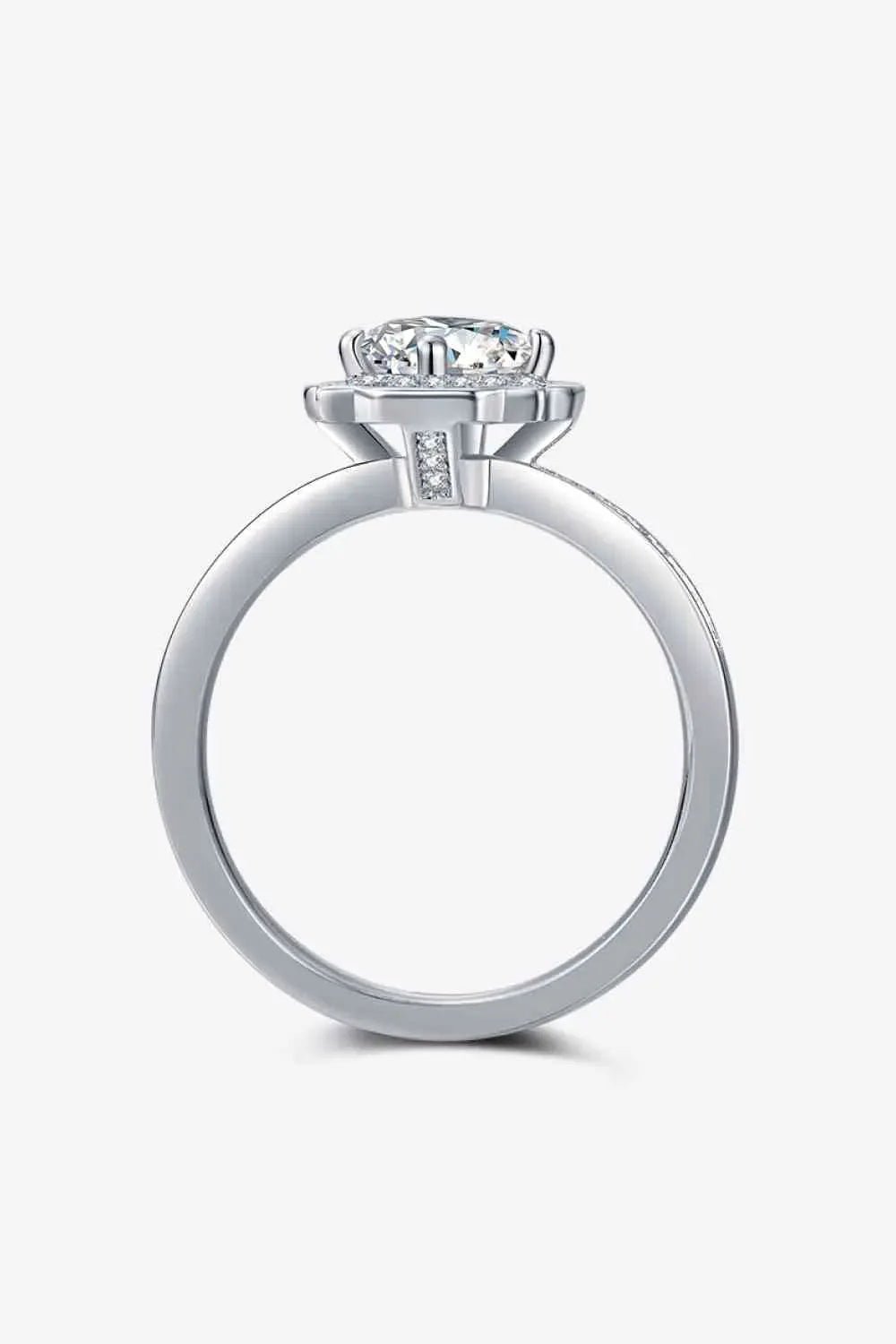 1 Carat Moissanite 925 Sterling Silver Halo Ring Moissanite - Tophatter Daily Deals