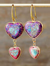 Heart Shape Imperial Jasper Dangle Earrings Electric Purple One Size Earrings - Tophatter Daily Deals