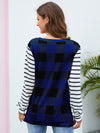 Plaid Striped Round Neck Long Sleeve T-Shirt Women's T-Shirts - Tophatter Daily Deals