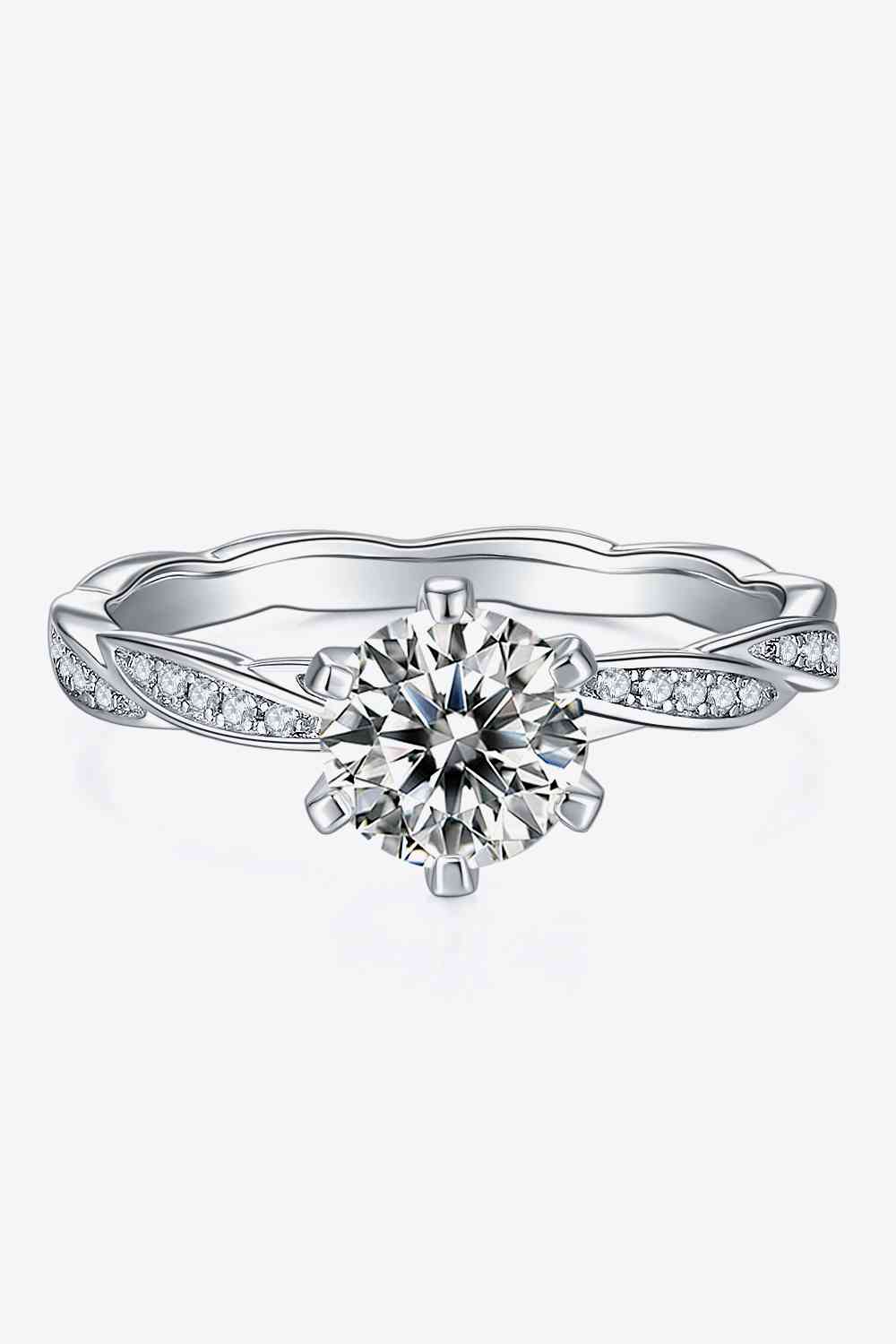 1 Carat Moissanite 925 Sterling Silver Ring Moissanite - Tophatter Daily Deals