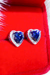 4 Carat Moissanite Heart-Shaped Stud Earrings Moissanite - Tophatter Daily Deals