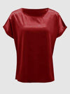 Round Neck Short Sleeve T-Shirt Women's T-Shirts - Tophatter Daily Deals