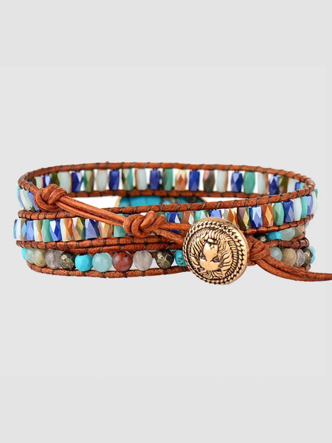 Triple-Layer Natural Stone Bracelet Bracelets - Tophatter Daily Deals