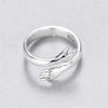 Hug Shape 925 Sterling Silver Bypass Ring Silver 7 Rings - Tophatter Daily Deals