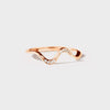 925 Sterling Silver Inlaid Zircon Wave Shape Ring Rose Gold Rings - Tophatter Daily Deals