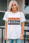 FREEDOM Graphic Cuffed Sleeve Tee Women's T-Shirts - Tophatter Daily Deals