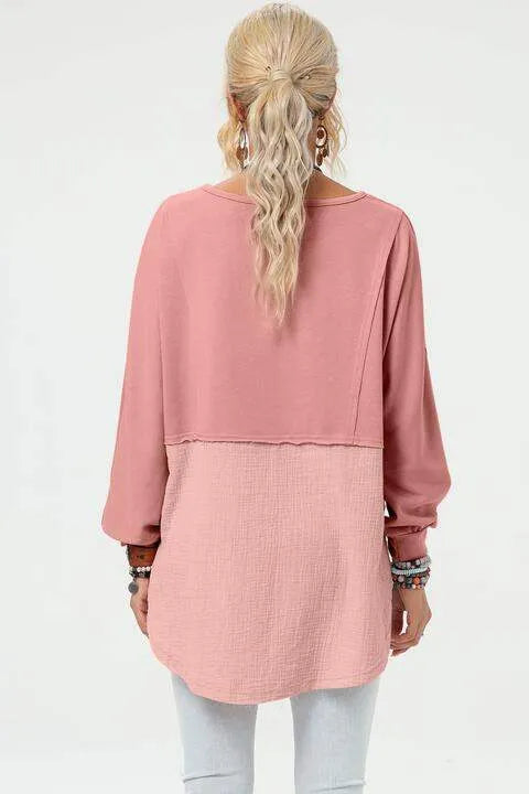 Curved Hem Dolman Sleeve Top Blouses - Tophatter Daily Deals
